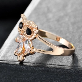 Women's Owl Rings Fashion jewelry Engagement Wedding  Crystal Zircon Animal Ring For Women Girls