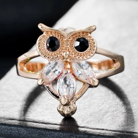 Women's Owl Rings Fashion jewelry Engagement Wedding  Crystal Zircon Animal Ring For Women Girls